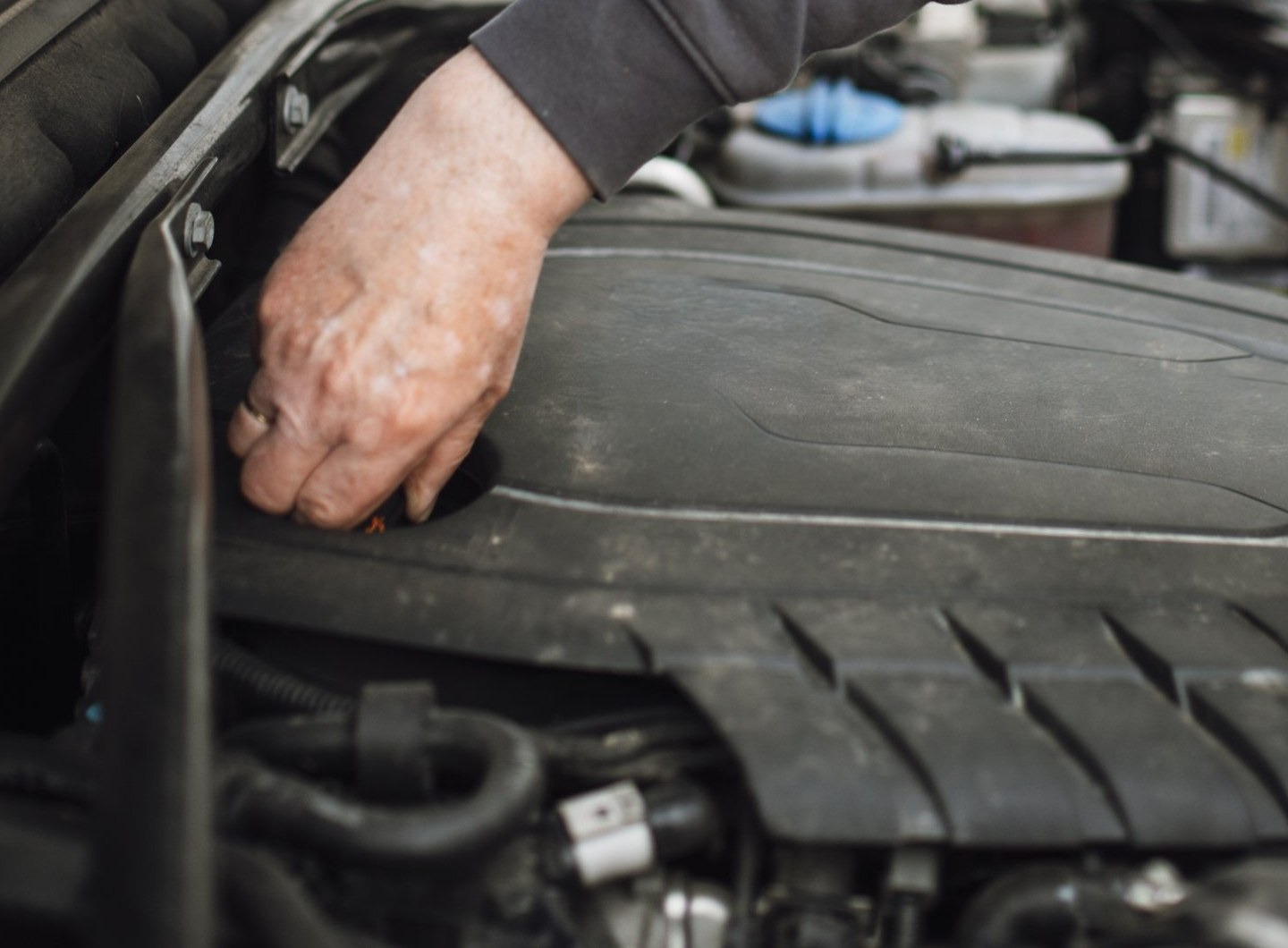 Detail van een motor, onderdeel van de keuring